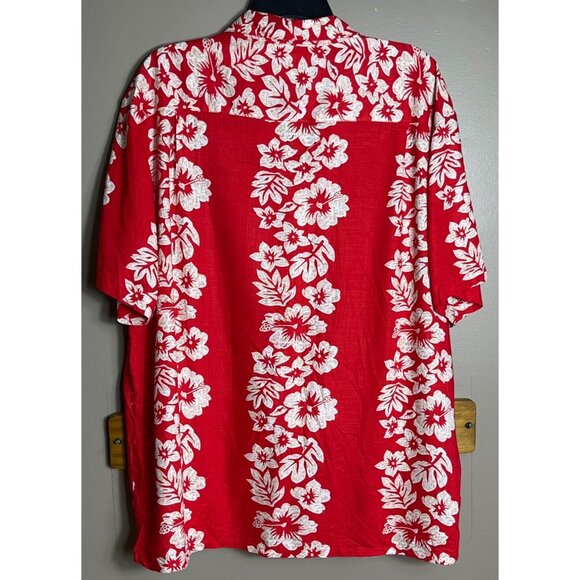 Hawaiian Shirt Red Button Up NWT Spike Sports Short Sleeve Beach Unisex Mens L - Picture 4 of 5